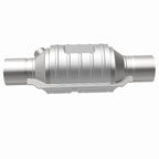 MagnaFlow Univ Conv 2in In/Out Ctr/Ctr Round 9in Body L x 5.125in W x 13in Overall L Single O2 Port