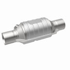 MagnaFlow Univ Conv 2in In/Out Ctr/Ctr Round 9in Body L x 5.125in W x 13in Overall L Single O2 Port