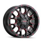 Mayhem 8015 Warrior 17x9 / 5x127 BP / 18mm Offset / 87mm Hub Black w/ Prism Red Wheel