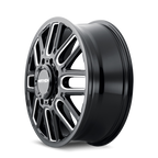 Mayhem 8107D Cogent Dually 22x8.25 / 8x200 BP / 115mm Offset / 142mm Hub Black w/Milled Spokes Wheel