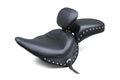Mustang 05-17 Harley Deluxe(w/ Standard Rack) Wide Touring Solo Seat w/DBR Studs - Black
