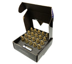NRG 500 Series M12 X 1.5 Bullet Shape Steel Lug Nut Set - 21 Pc w/Lock Key - Chrome Gold