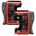 Oracle 17-19 Ford F-250 SD Dynamic Pre-Assembled Headlights - Halogen - Black Edition -