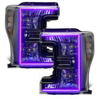 Oracle 17-19 Ford F-250 SD Dynamic Pre-Assembled Headlights - Halogen - Black Edition -