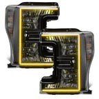 Oracle 17-19 Ford F-250 SD Dynamic Pre-Assembled Headlights - Halogen - Black Edition -
