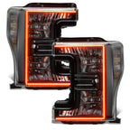 Oracle 17-19 Ford F-250 SD Dynamic Pre-Assembled Headlights - Halogen - Black Edition -