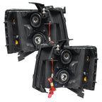 Oracle Lighting 07-13 Chevrolet Silverado Assembled Halo Headlights Round Style -Green