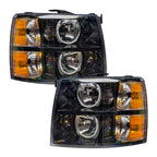 Oracle Lighting 07-13 Chevrolet Silverado Assembled Halo Headlights Round Style -Red