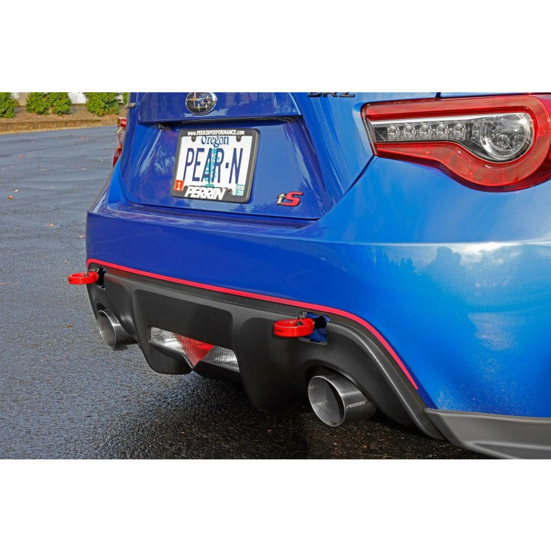 Perrin 13-20 & 2022 Subaru BRZ / 13-16 Scion FRS / 17-20 Toyota 86 Tow Hook Kit (Rear) - Red Perrin Performance Tow Hooks