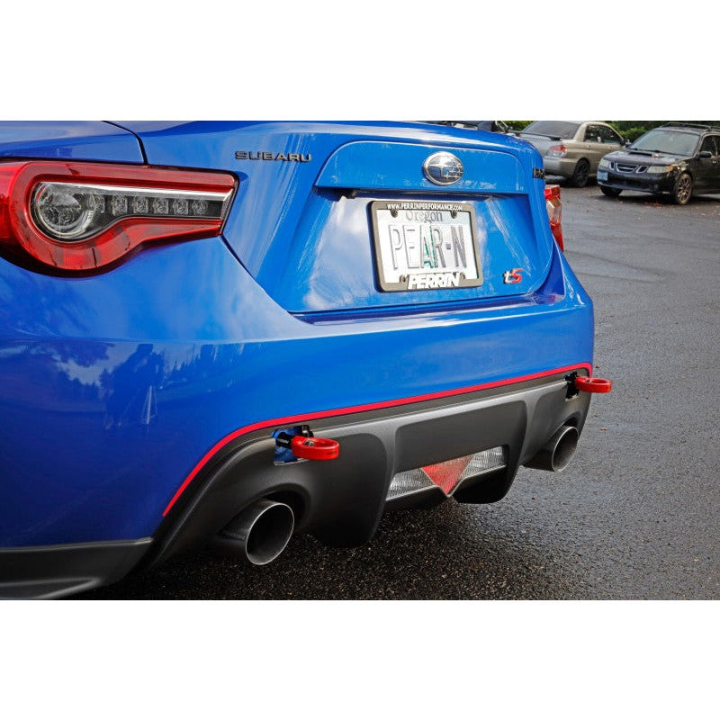 Perrin 13-20 & 2022 Subaru BRZ / 13-16 Scion FRS / 17-20 Toyota 86 Tow Hook Kit (Rear) - Red Perrin Performance Tow Hooks