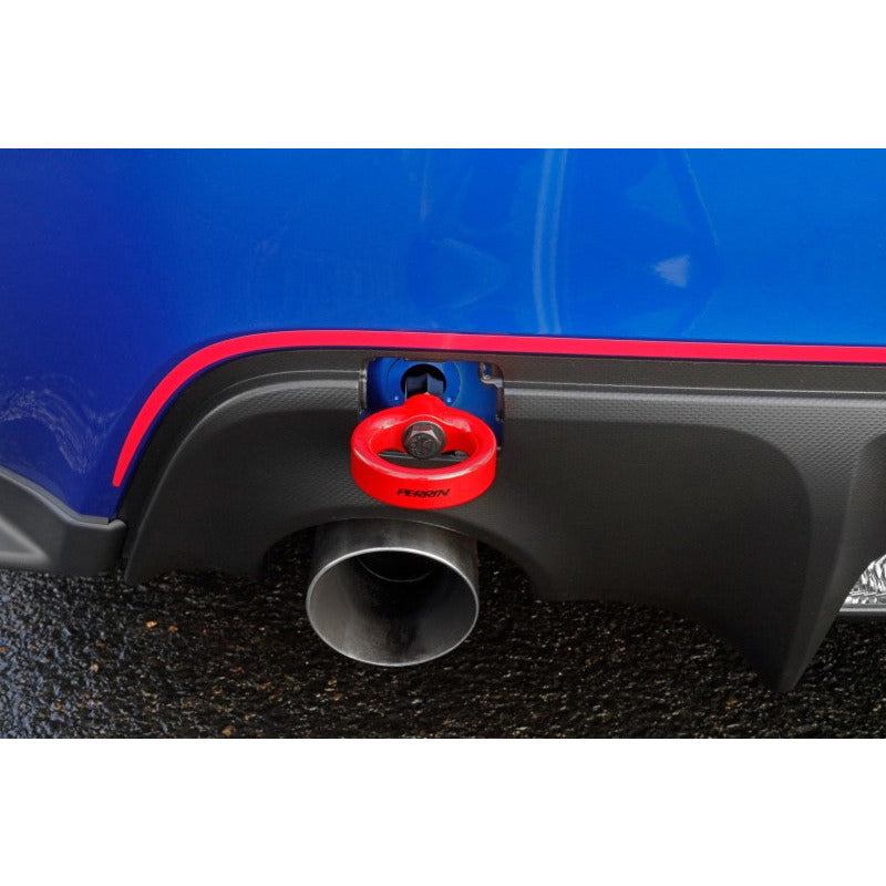 Perrin 13-20 & 2022 Subaru BRZ / 13-16 Scion FRS / 17-20 Toyota 86 Tow Hook Kit (Rear) - Red Perrin Performance Tow Hooks