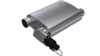 QTP 2.5in Weld-On 304SS Reverse Screamer Muffler w/Bolt-On QTEC Electric Cutout