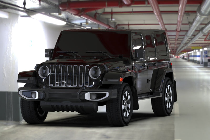 Rally Armor 18-25 Jeep JL Wrangler Black UR Mud Flap w/White Logo