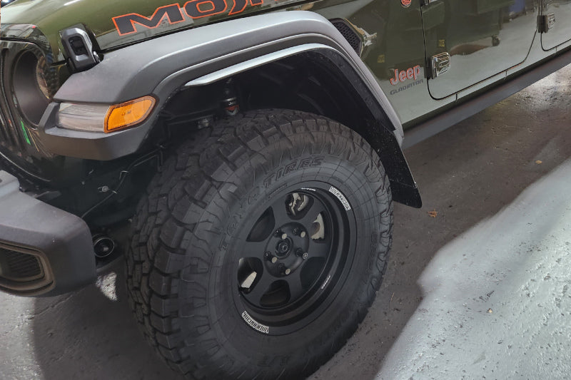 Rally Armor 19-25 Jeep JT Gladiator (Mojave/Rubicon) Black Mud Flap w/Army Green Logo
