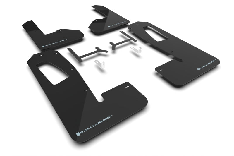 Rally Armor 22-26 Rivian R1S Black UR Mud Flap w/Light Blue Logo