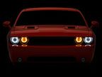 Raxiom 08-14 Dodge Challenger Dual LED Halo Projector Headlights- Black Housing (Clear Lens)