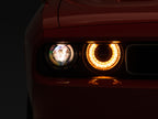 Raxiom 08-14 Dodge Challenger Halo Projctr Headlights w/Sequential Turn Signals-Blk Hsng(Clear Lens)