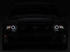 Raxiom 13-14 Ford Mustang LED Halo Projector Headlights- Black Housing (Clear Lens)