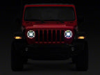 Raxiom 18-22 Jeep Wrangler JL/ JT 9-Inch LED Headlights w/ DRL and Halo- Black Housing (Clear Lens)