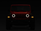 Raxiom 18-22 Jeep Wrangler JL/JT Axial Series LED Headlights- Black Housing (Clear Lens)