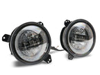 Raxiom 18-22 Jeep Wrangler JL/JT Axial Series LED Headlights- Black Housing (Clear Lens)