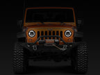 Raxiom 97-18 Jeep Wrangler TJ/JK Axial Halo Headlights w/ DRL Amber Signals- Black Hsng (Clear Lens)