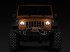 Raxiom 97-18 Jeep Wrangler TJ/JK Axial Halo Headlights w/ DRL Amber Signals- Black Hsng (Clear Lens)