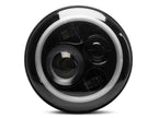 Raxiom 97-18 Jeep Wrangler TJ/JK Axial Halo Headlights w/ DRL Amber Signals- Black Hsng (Clear Lens)