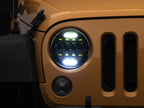 Raxiom 97-18 Jeep Wrangler TJ/JK Axial Series 13-LED Headlights- Black Housing (Clear Lens)