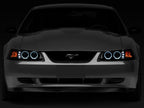 Raxiom 99-04 Ford Mustang Dual LED Halo Projector Headlights- Black Housing (Smoked Lens)