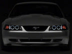 Raxiom 99-04 Ford Mustang Dual LED Halo Projector Headlights- Black Housing (Smoked Lens)