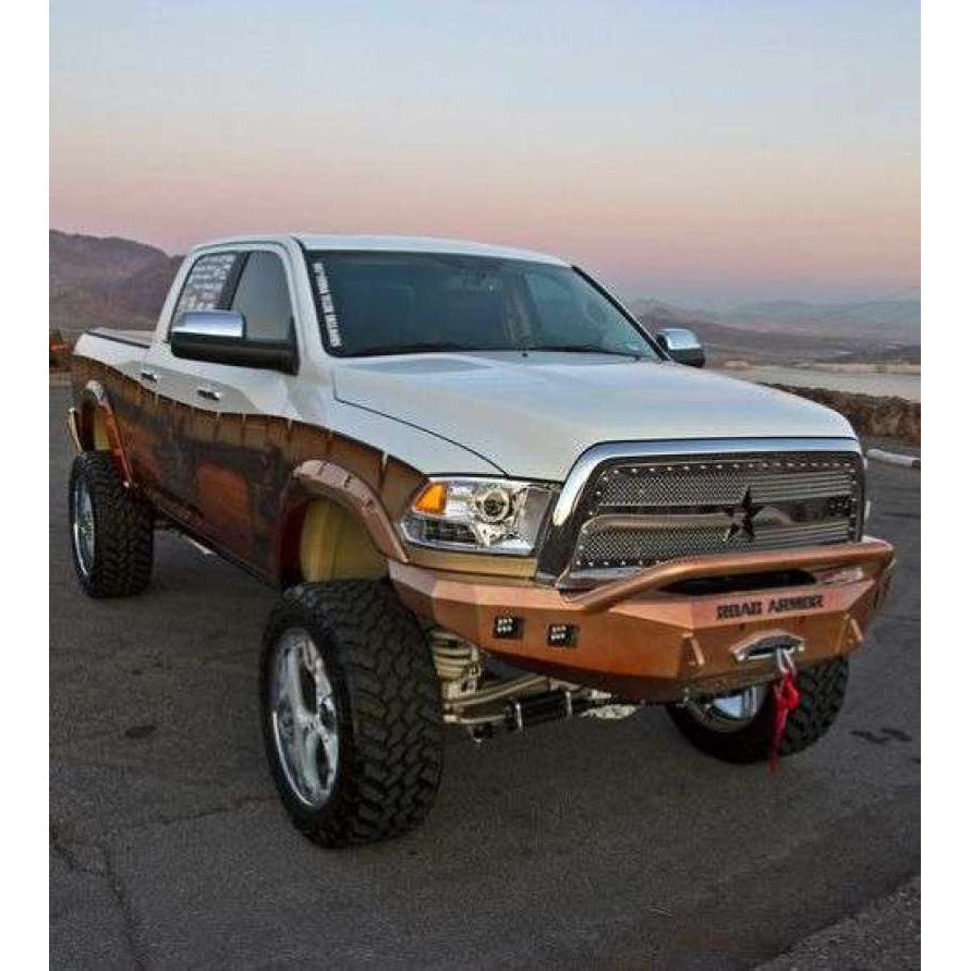 Road Armor 10-18 Ram 2500 Stealth Front Winch Bumper w/Pre-Runner Guard - Tex Blk Road Armor Bumpers - Steel