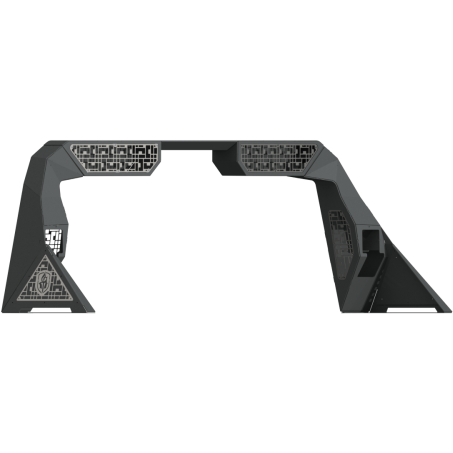 Road Armor 10-19 Dodge 1500 iD Headache Rack w/Bedrail Pod/Dual 10in Pod/Brake Lamp Relief/iD - Raw Road Armor Headache Racks