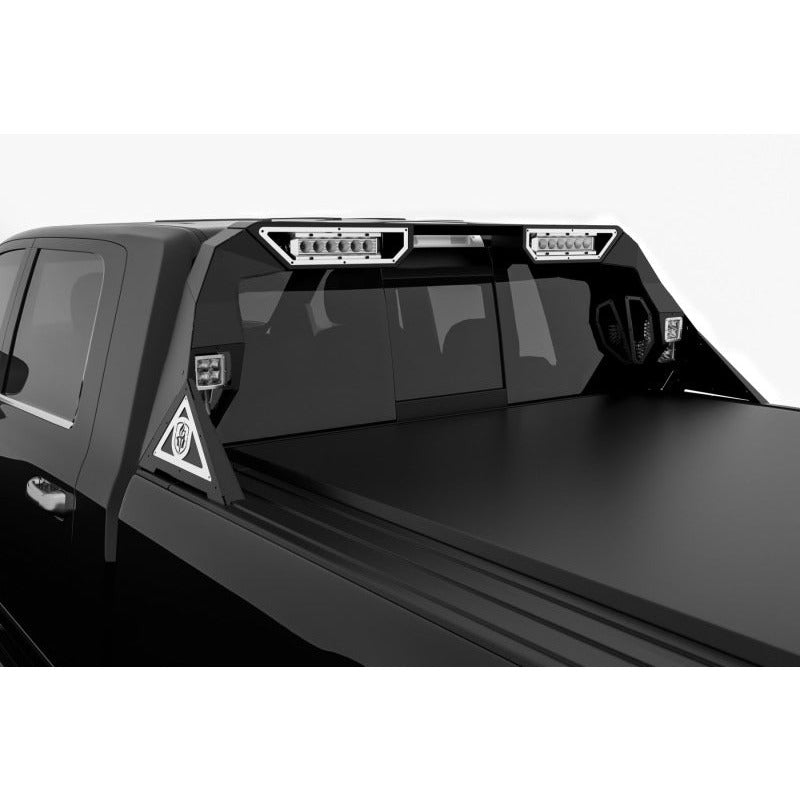 Road Armor 10-19 Dodge 1500 iDentity Headache Rack w/Pods/Dual 10in Pod/Brake Lamp Relief/Ring - Raw Road Armor Headache Racks