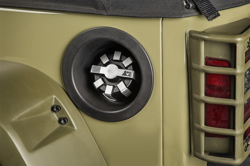 Rugged Ridge 01-20 Jeep Wrangler JK/JL / 2020 Gladiator JT Brushed Aluminum Elite Fuel Cap Rugged Ridge Fuel Caps