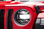 Rugged Ridge 18-20 Jeep Wrangler JL / 2020 Jeep Gladiator JT Black Elite Headlight Guards Black Rugged Ridge Light Covers and Guards