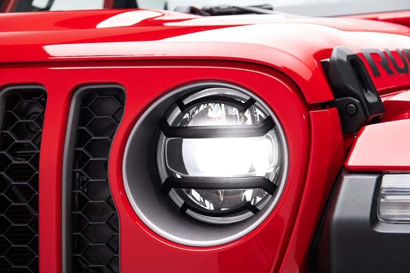 Rugged Ridge 18-20 Jeep Wrangler JL / 2020 Jeep Gladiator JT Black Elite Headlight Guards Black Rugged Ridge Light Covers and Guards