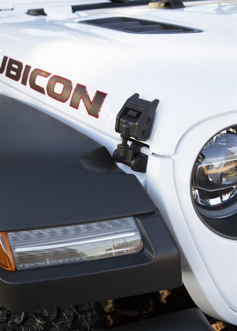 Rugged Ridge 2018-20 Jeep Wrangler JL / 2020 Jeep Gladiator Textured Black Hood Catches Rugged Ridge Brackets