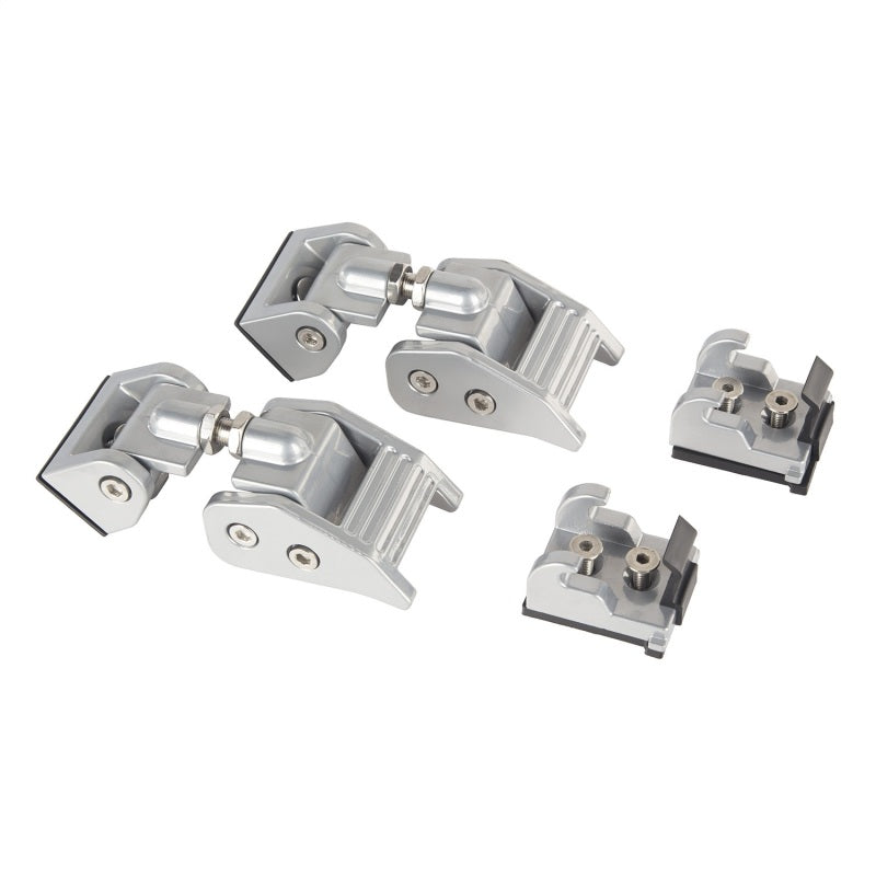 Rugged Ridge 202018-20 Jeep Wrangler JL / 2020 Jeep Gladiator Silver Hood Catch Kit Rugged Ridge Brackets