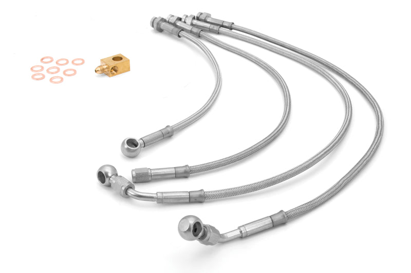 Rugged Ridge Brake Hose Kit Braided Stainless 07-18 Jeep Wrangler Rugged Ridge Brake Line Kits