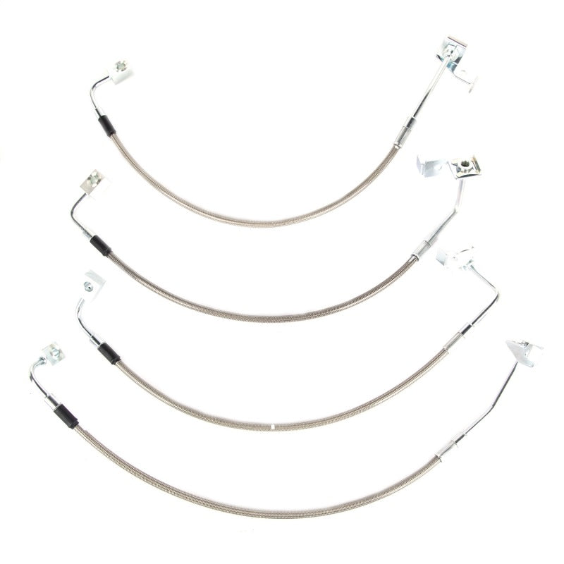 Rugged Ridge Brake Hose Kit Braided Stainless 07-18 Jeep Wrangler Rugged Ridge Brake Line Kits