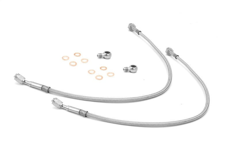 Rugged Ridge Front Brake Hoses Stainless 97-06 Jeep Wrangler TJ Rugged Ridge Brake Line Kits