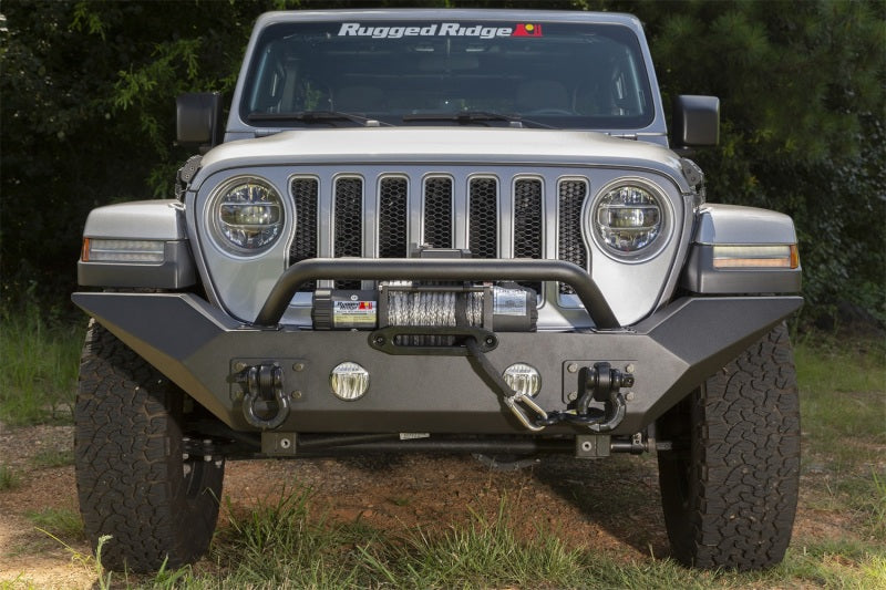 Rugged Ridge Spartan Front Bumper HCE W/Overrider 18-20 Jeep Wrangler JL/JT Rugged Ridge Bumpers - Steel
