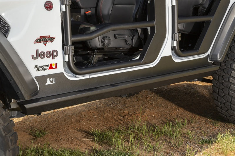 Rugged Ridge XHD Rock Sliders 18-20 Jeep Wrangler JL 4 Door Rugged Ridge Body Armor & Rock Rails