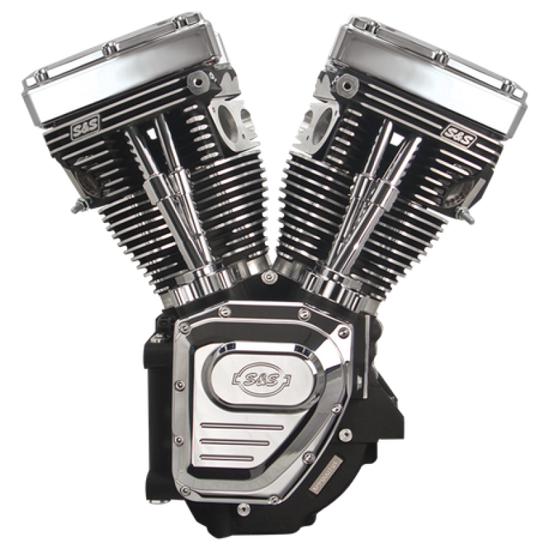 S&S Cycle 99-06 BT T124LC Long Block Engine w/ 585 Cam - Wrinkle Black