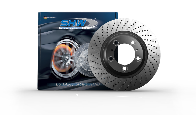 SHW 00-04 Porsche Boxster Roadster S 3.2L Rear Cross-Drilled Monobloc Brake Rotor SHW Performance Brake Rotors - Drilled