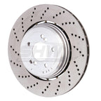 SHW 06-10 BMW M5 5.0L Left Rear Cross-Drilled Lightweight Brake Rotor SHW Performance Brake Rotors - Drilled
