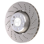 SHW 06-10 BMW M5 5.0L Right Front Cross-Drilled Lightweight Brake Rotor SHW Performance Brake Rotors - Drilled