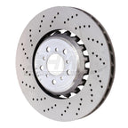 SHW 13-16 BMW M5 4.4L Left Front Cross-Drilled Lightweight Brake Rotor SHW Performance Brake Rotors - Drilled