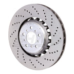 SHW 13-16 BMW M5 4.4L Right Front Cross-Drilled Lightweight Brake Rotor SHW Performance Brake Rotors - Drilled
